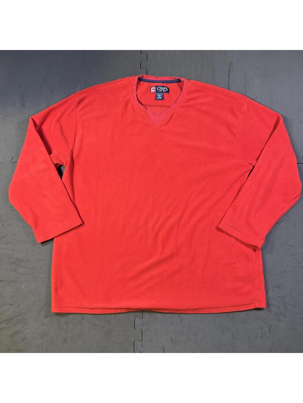 Chaps Men's Red Fleece Pullover Sweater XL
